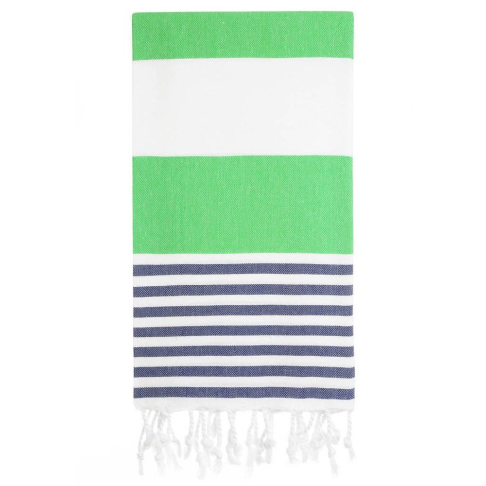 Sand Free Green Navy Turkish Cotton Beach Bath Towel